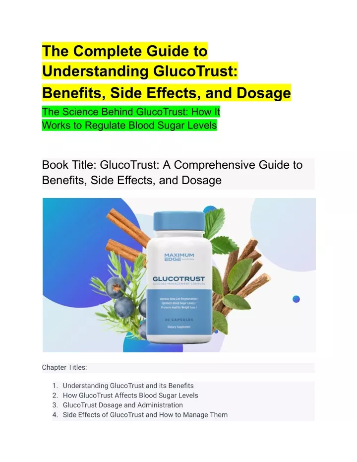 the complete guide to understanding glucotrust