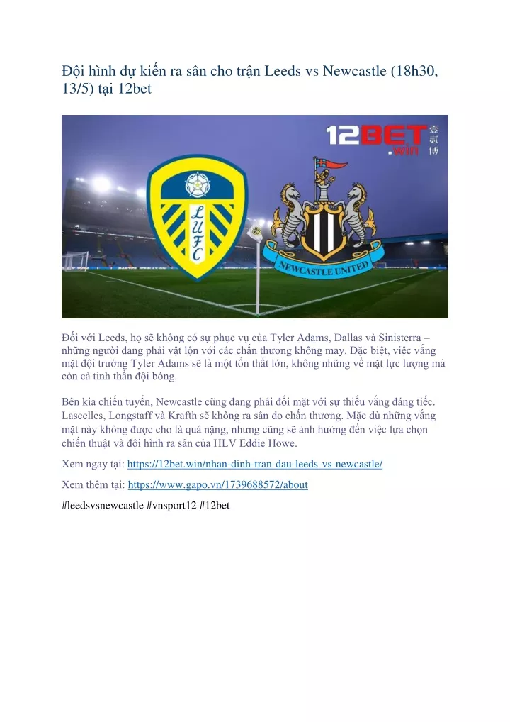 i h nh d ki n ra s n cho tr n leeds vs newcastle