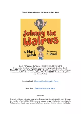 _Download PDF_ Johnny the Walrus BY _ Matt Walsh