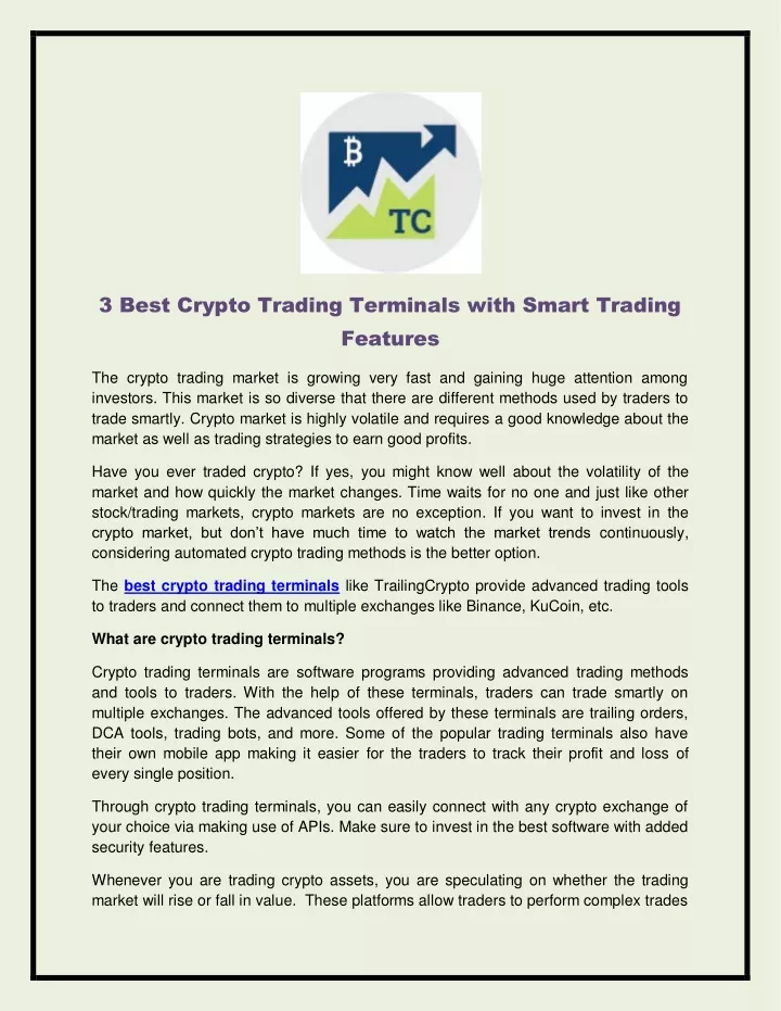 3 best crypto trading terminals with smart