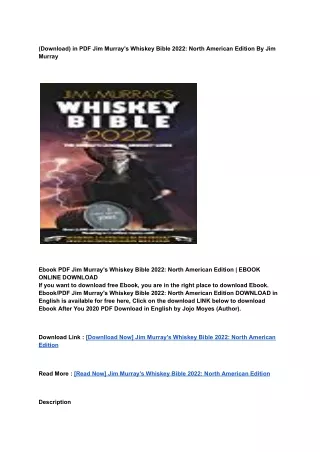 (PDF) [Download] Jim Murray's Whiskey Bible 2022_ North American Edition BY _ Jim Murray