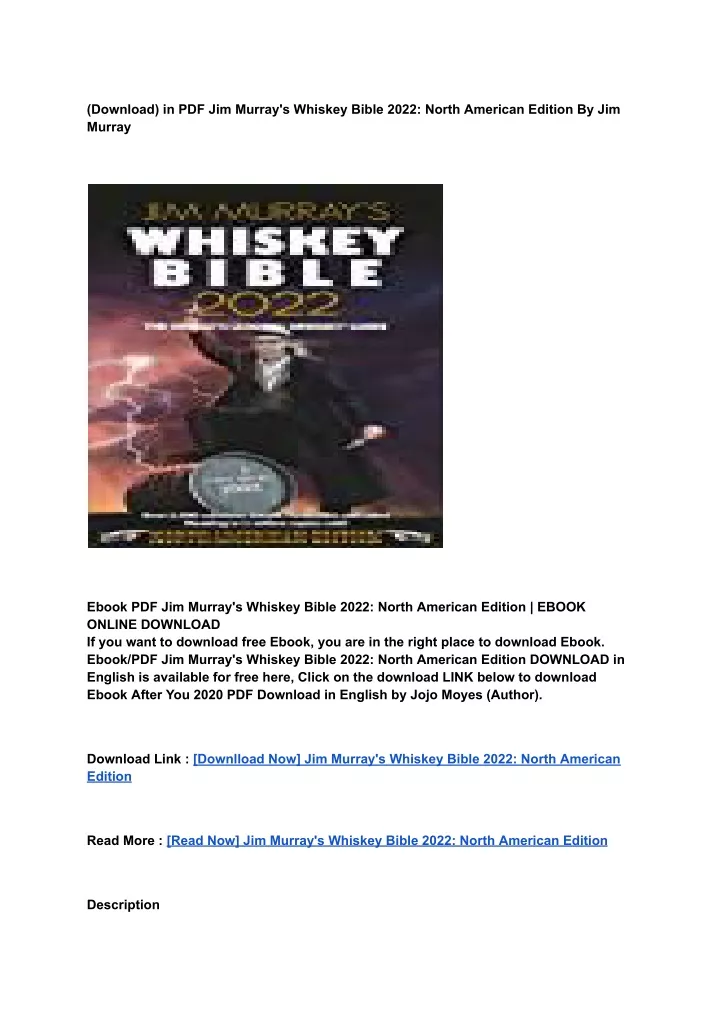 download in pdf jim murray s whiskey bible 2022