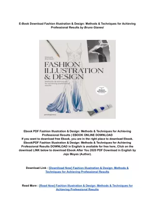 Download in (PDF) Fashion Illustration & Design_ Methods & Techniques for Achieving Professional Results BY _ Bruno Gian