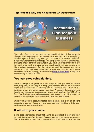 Benefits of Hiring an Accountant for Small Businesses