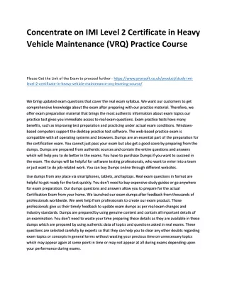 concentrate on imi level 2 certificate in heavy