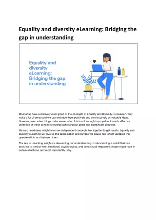 Equality and diversity eLearning_ Bridging the gap in understanding.docx (1)