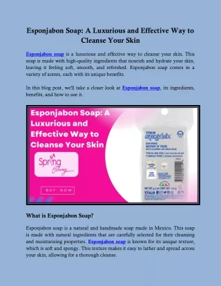 esponjabon soap a luxurious and effective