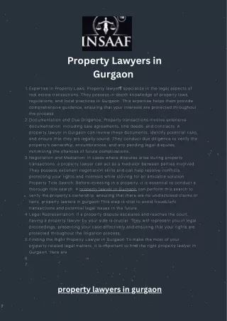 Property Lawyers in Gurgaon