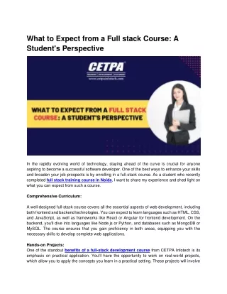 what to expect from a full stack course a student