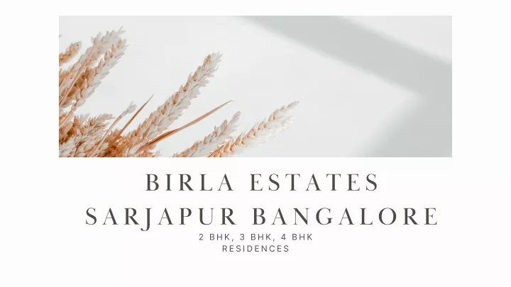 birla estates sarj apur bangalore