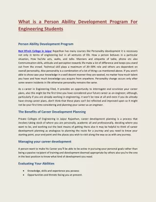 what is a person ability development program