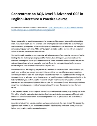 concentrate on aqa level 3 advanced