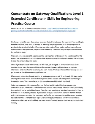 concentrate on gateway qualifications level