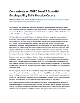 concentrate on wjec level 2 essential