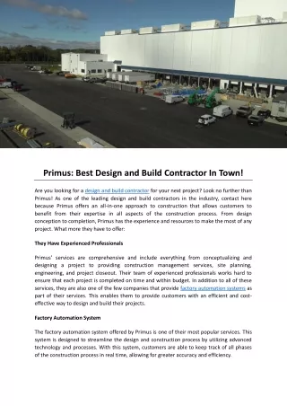 Primus: Best Design and Build Contractor In Town!