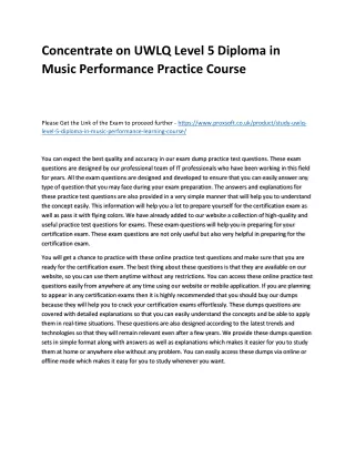 concentrate on uwlq level 5 diploma in music