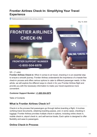 frontier airlines check in simplifying your
