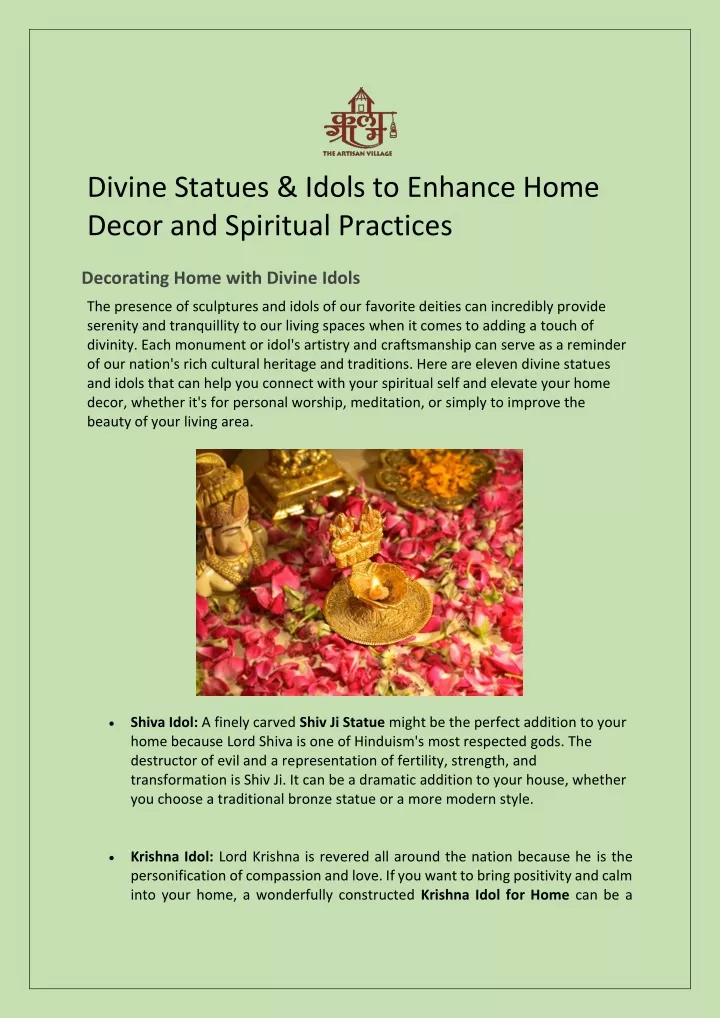 divine statues idols to enhance home decor