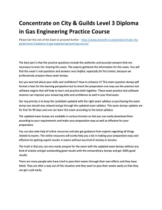 concentrate on city guilds level 3 diploma