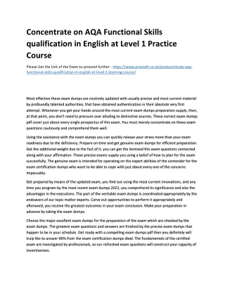 concentrate on aqa functional skills