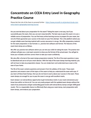 concentrate on ccea entry level in geography