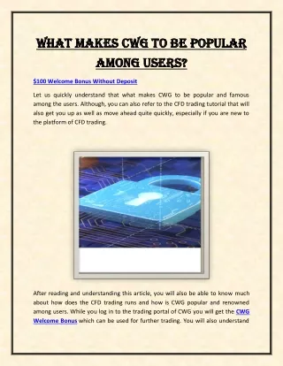 what makes cwg to be popular what makes