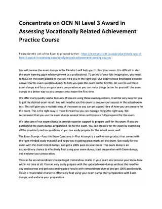 concentrate on ocn ni level 3 award in assessing