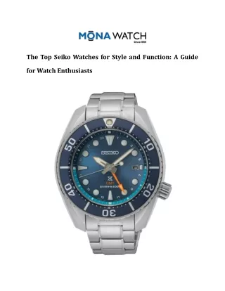 the top seiko watches for style and function