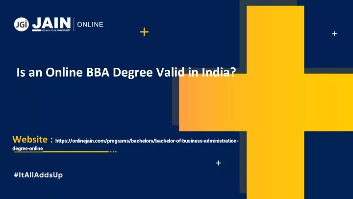 is an online bba degree valid in india