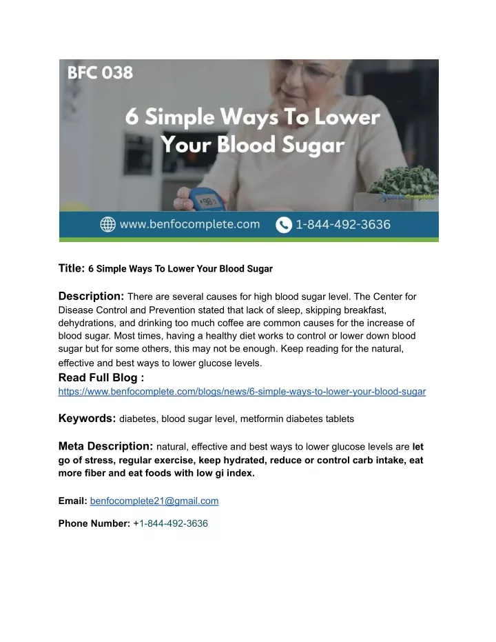 title 6 simple ways to lower your blood sugar