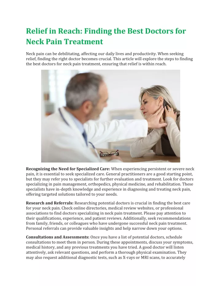 relief in reach finding the best doctors for neck