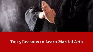 Top 5 Reasons to Learn Martial Arts