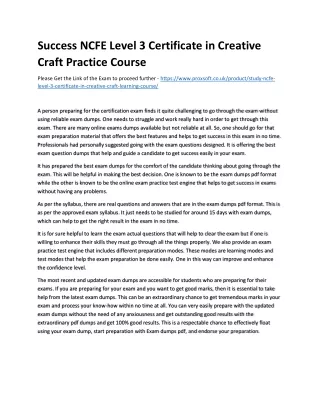 success ncfe level 3 certificate in creative