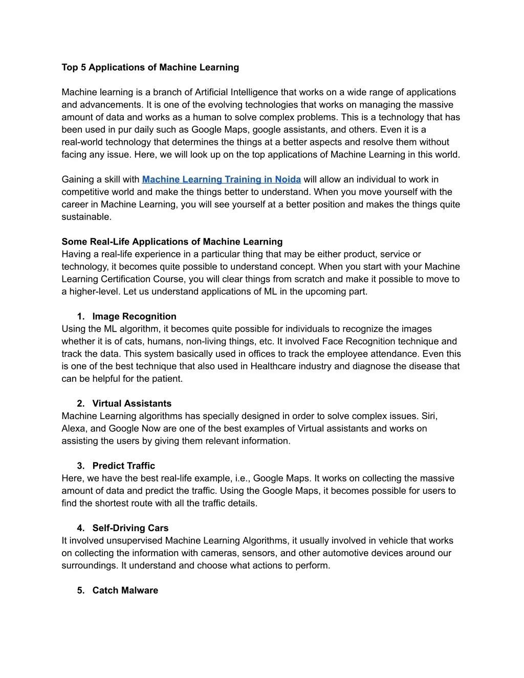 PPT - Top 5 Applications of Machine Learning - Google Docs PowerPoint ...