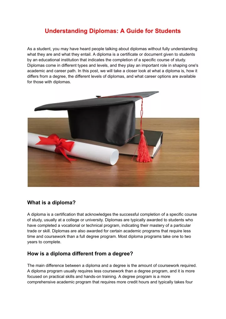 understanding diplomas a guide for students