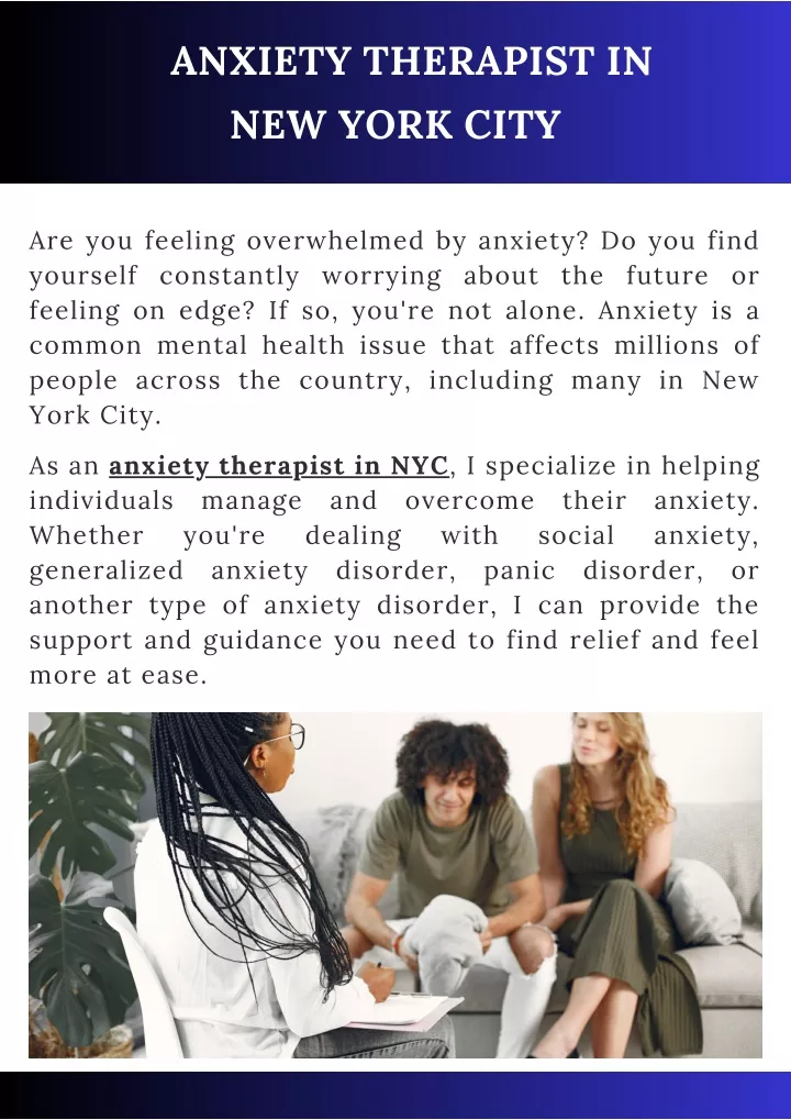 anxiety therapist in new york city