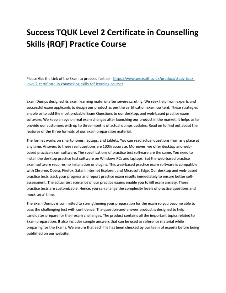 Ppt Success Tquk Level 2 Certificate In Counselling Skills Rqf Practice Course Powerpoint 