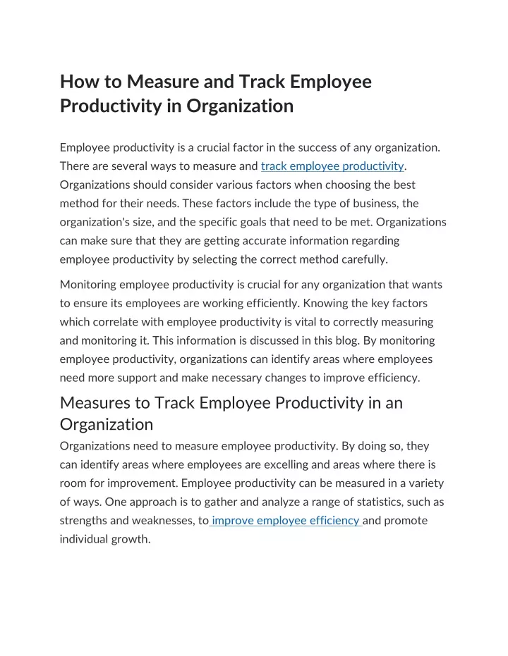 how to measure and track employee productivity