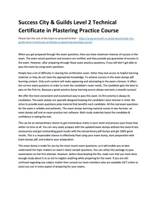 success city guilds level 2 technical certificate