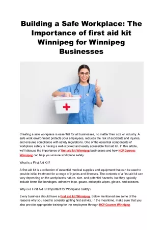 Building a Safe Workplace_ The Importance of first aid kit Winnipeg for Winnipeg Businesses