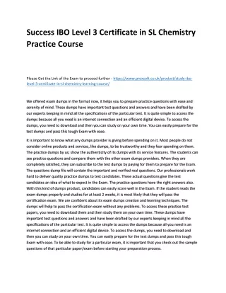 success ibo level 3 certificate in sl chemistry