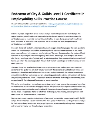 endeavor of city guilds level 1 certificate