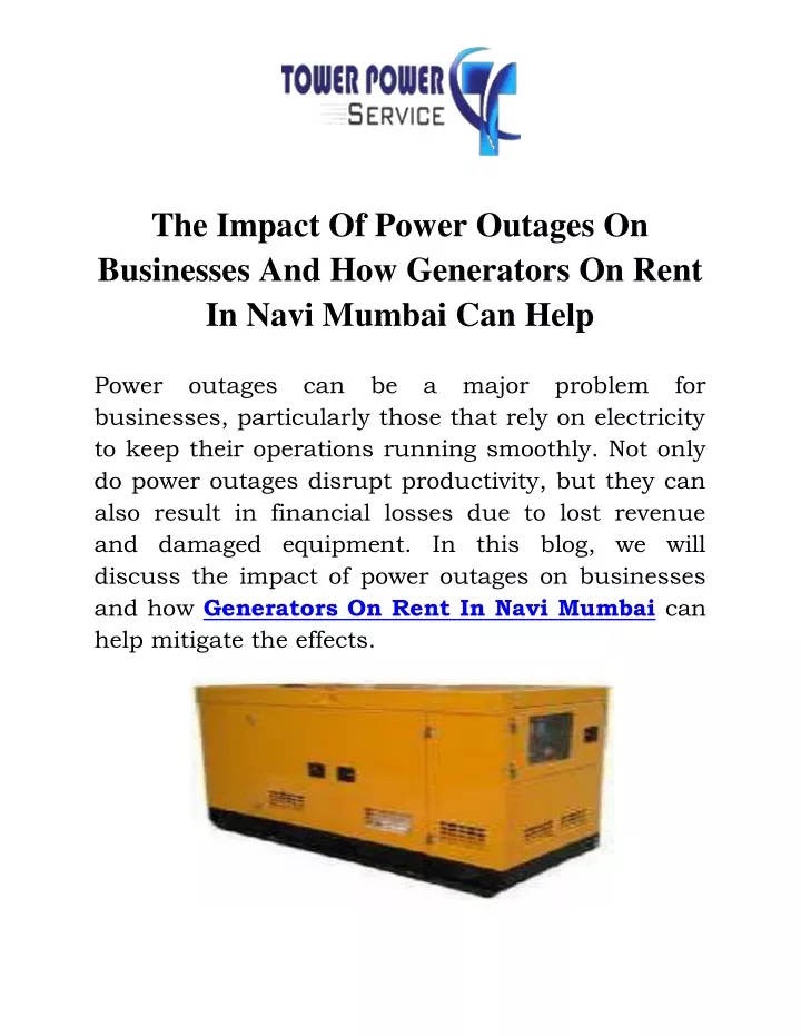 the impact of power outages on businesses