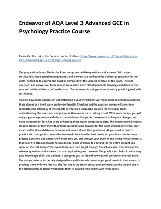 endeavor of aqa level 3 advanced