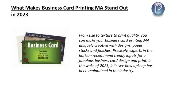 what makes business card printing ma stand