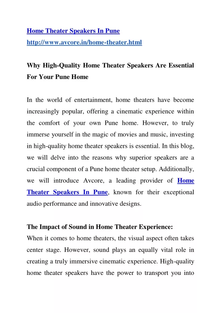 home theater speakers in pune