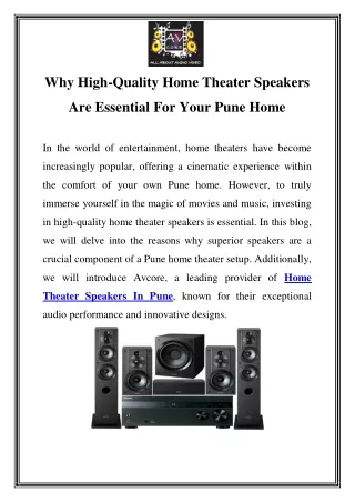 Home Theater Speakers In Pune Call-9870270414