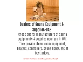 Dealers of Sauna Equipment & Supplies-UAE