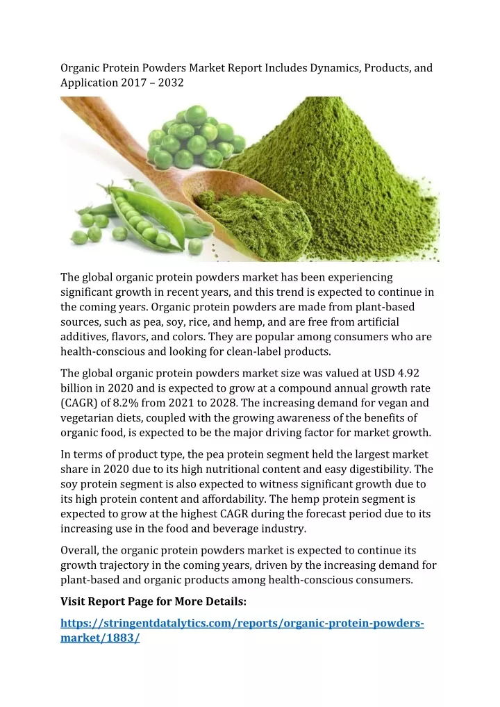 organic protein powders market report includes
