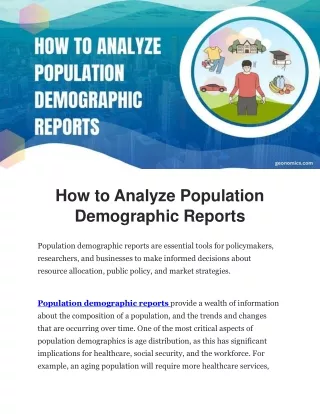 How to Analyze Population Demographic Reports